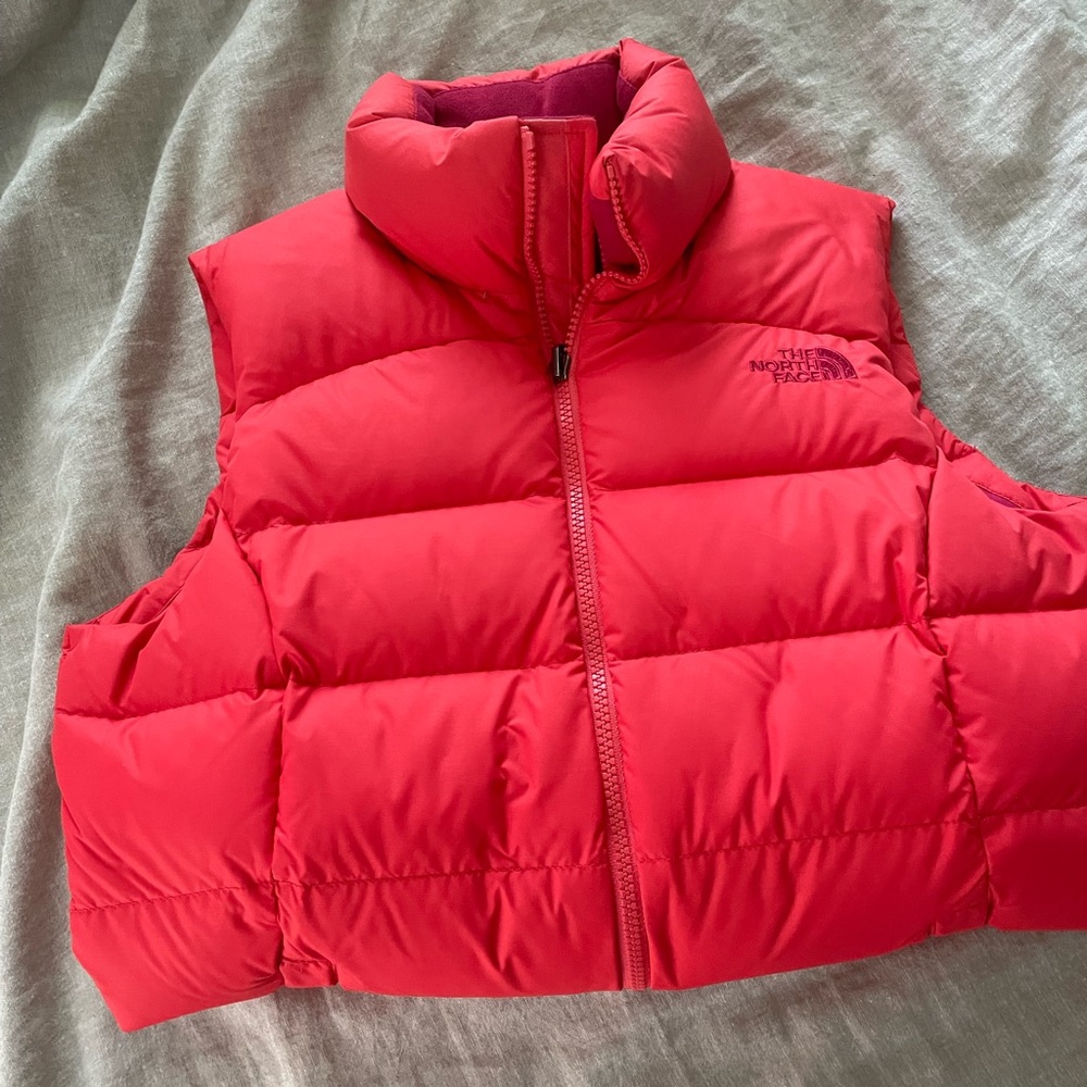 North Face Coral/Pink puffy vest